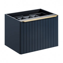 Meuble sous vasque en bois Rosario Deep blue - Bleu indigo - H 46 x L 80 x P 45,6 cm