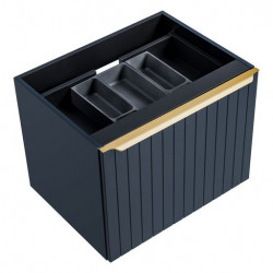 Meuble sous vasque en bois Rosario Deep blue - Bleu indigo - H 46 x L 80 x P 45,6 cm