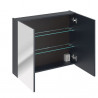 Cabinet en bois avec miroir Rosario Deep blue - Bleu indigo - H 65 x L 80 x P 17 cm