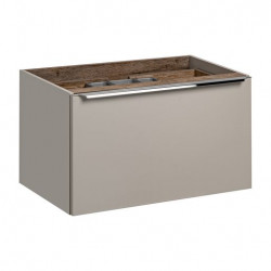 Ensemble meuble sous vasque + vasque + cabinet miroir - 80 cm - Rosario Taupe