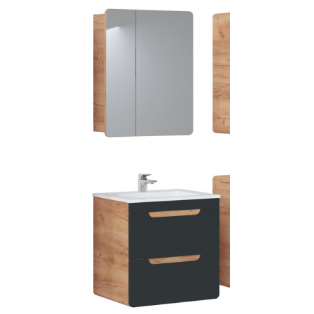 Ensemble meuble vasque + cabinet miroir - 60 cm - Archipel Cosmos