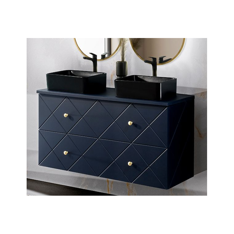 Ensemble meuble double vasques - 120 cm - Aurore Blue