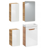 Ensemble salle de bain avec meuble vasque 40 x 20 cm + cabinet miroir + armoires - Archipel White