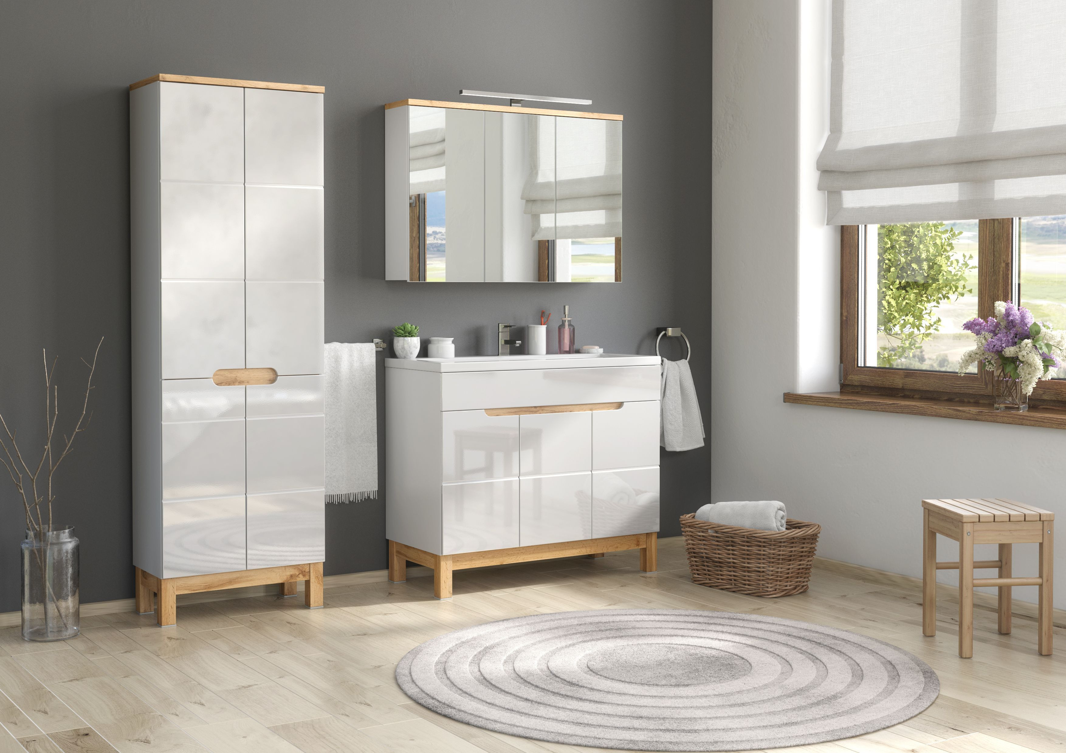 Ensemble meuble vasque 100 cm - Cintra White