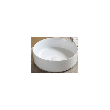 Vasque à poser ronde en céramique blanche - D 36.5 cm - Gamme Maja