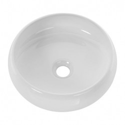 Vasque à poser ronde en céramique blanche - D 36 cm - Gamme Wiki