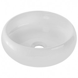 Vasque à poser ronde en céramique blanche - D 36 cm - Gamme Wiki