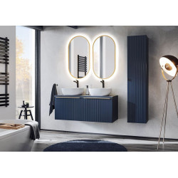 Ensemble complet de meubles salle de bain double vasques - 120 cm - Rosario Deep Blue