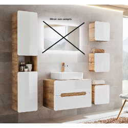 Ensemble salle de bain avec meuble vasque 80 cm + 6 éléments - Archipel White