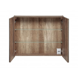 Ensemble meubles salle de bain double vasques 180 cm + 5 éléments - Rosario Oak