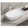 Vasque à poser en céramique blanche marbrée - L 60 x l 38 cm - Gamme Megi