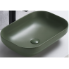 Vasque à poser en céramique verte matte - L 50.4 x 35.2 cm - Gamme Neli