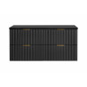 Ensemble complet salle de bain meuble double vasques à poser 120 cm + 2 éléments - Georgia Black