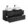 Ensemble complet salle de bain meuble double vasques à poser 120 cm + 3 éléments - Georgia Black