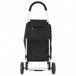 Chariot de courses pliable 39L - Noir - H 92 x l 34,5 x P 28 cm