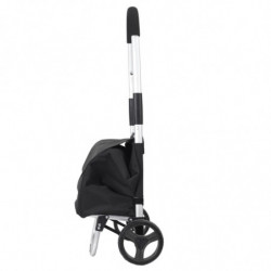 Chariot de courses pliable 39L - Noir - H 92 x l 34,5 x P 28 cm