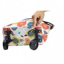 Sac de shopping convertible en chariot - Grandes fleurs - Multicolore - H 59 x l 39 x P 14 cm