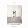 Drap de douche en éponge avec broderies en jacquard - Blanc - L 130 x l 70 cm