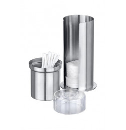 Porte cotons-tiges et disques de coton - Inox