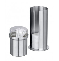 Porte cotons-tiges et disques de coton - Inox