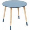 Set de 2 tables gigognes rondes en bambou - Jaune et Bleu - D 43/33 x H 48/40 cm