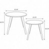 Set de 2 tables gigognes rondes en bambou - Vert - D 43/33 x H 48/40 cm