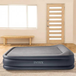 Matelas air bed fiber tech électrique - 2 places - 152 x 203 x 42 cm - Bleu