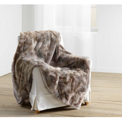 Plaid - 125 x 150 cm - Imitation fourrure - Antartic - Choco