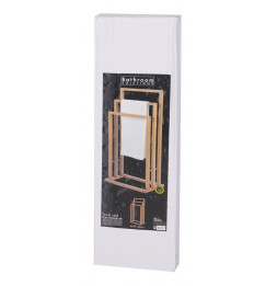 Porte serviette en bois - 3 portants - Accessoire de salle de bain