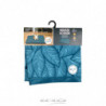 Housse coussin pour animaux rectangle à motif végétal - Bords en velours - Bleu - L 100 x l 70 cm