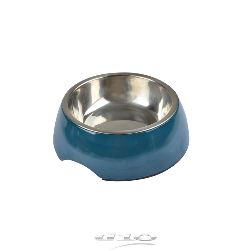 Gamelle pour animaux en inox - 600ml - Bleu canard - D 17,6 cm