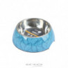 Gamelle pour animaux en inox à motif Everplant - 600ml - Bleu - D 17,6 cm