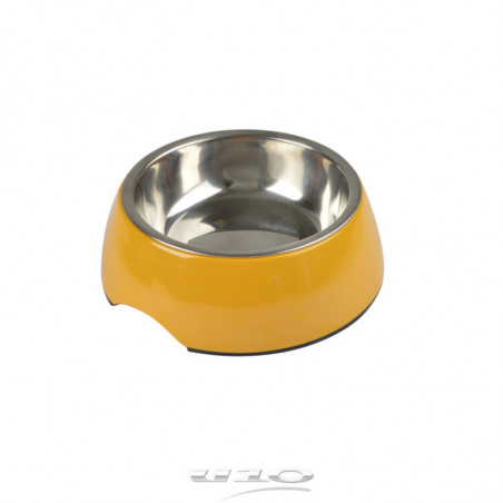 Gamelle pour animaux en inox - 600ml - Jaune - D 17,6 cm