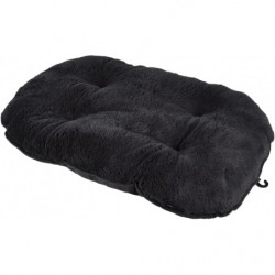 Coussin flocon réversible à l'aspect peluche pour animaux - Noir - L 87 x l 55 cm - Gamme Newton