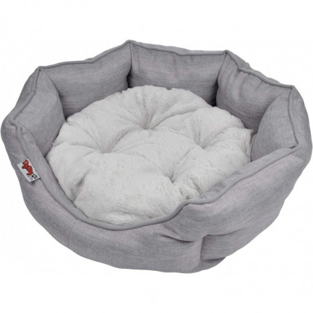 Panier rond avec coussin amovible - Gris - D 60 cm - Gamme Newton