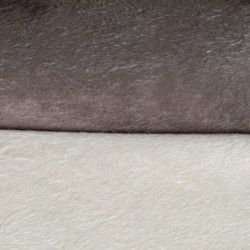 Coussin flocon réversible en velours pour animaux - Beige et marron - L 53 x l 32 cm - Gamme Patchy