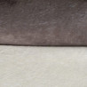 Panier rond avec coussin amovible en velours - Beige et marron - D 60 cm - Gamme Patchy