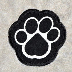 Panier ovale pour animaux en velours - Gris et noir - L 45 x l 28 cm - Gamme Patchy