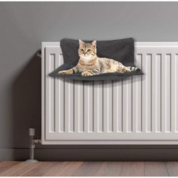 Hamac pour chat à suspendre au radiateur - Gris - L 45 x l 30 cm