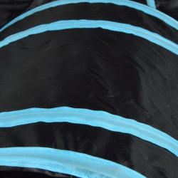 Tunnel pour chat pliable avec 3 têtes - Noir et bleu - D 70 x H 25 cm