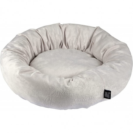 Coussin donut rond en velours pour animaux - Beige - D 50 x H 16 cm - Gamme Sweet Cat