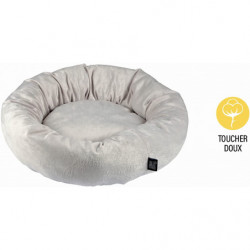 Coussin donut rond en velours pour animaux - Beige - D 50 x H 16 cm - Gamme Sweet Cat