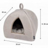 Tente effet velours pour animaux - Beige - 35 x 35 x H 38 cm - Gamme Sweet Cat