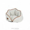 Panier rond en tissu à bouvclettes pour animaux - Blanc - D 40 x H 32 cm - Gamme Wooly