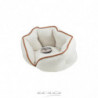 Panier rond en tissu à bouvclettes pour animaux - Blanc - D 40 x H 32 cm - Gamme Wooly