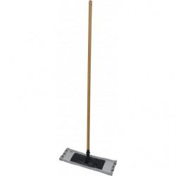 Balai mop en microfibre avec manche en bambou - Beige - H 118 cm