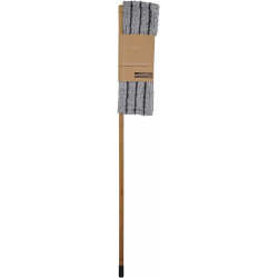 Balai mop en microfibre avec manche en bambou - Beige - H 118 cm