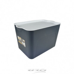 Box avec couvercle en plastique - 26L - Noir et blanc - L 40 x l 27 x H 24,5 cm