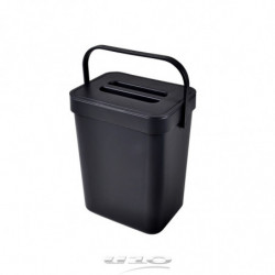 Poubelle de compost accrochable et repositionnable en plastique - 5L - Gris - L 18 x l 14 x H 24 cm