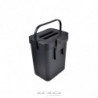 Poubelle de compost accrochable et repositionnable en plastique - 5L - Gris - L 18 x l 14 x H 24 cm